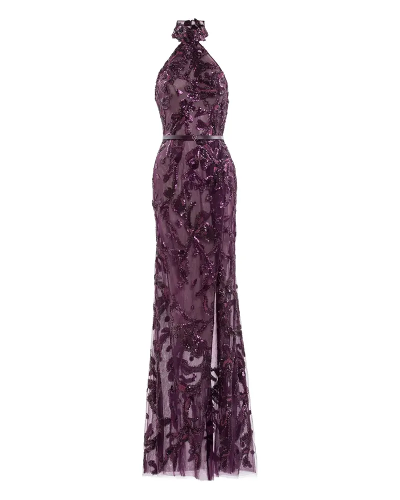Saiid Kobeisy Maxikleid mit Neckholder - Violett Violett