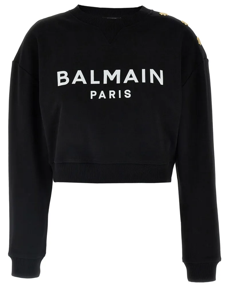 Balmain Sweatshirt mit Logo - Schwarz Schwarz