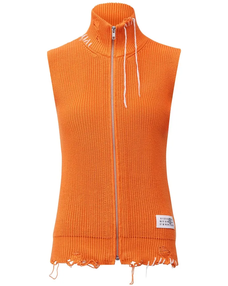 Maison Margiela Gerippter Cardigan - Orange Orange