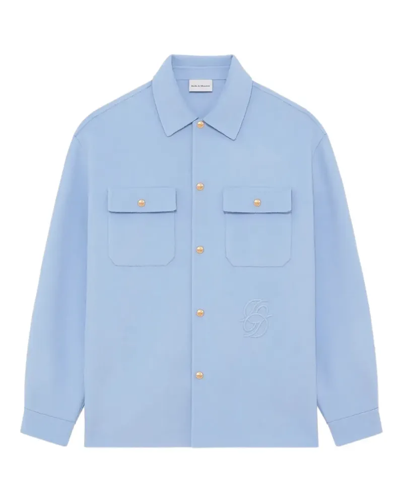 Drôle de Monsieur button chest-pocket shirt jacket - Blau Blau