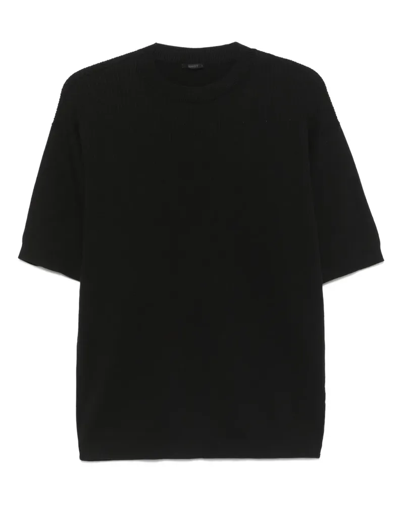 TRANSIT Gestricktes T-Shirt - Schwarz Schwarz
