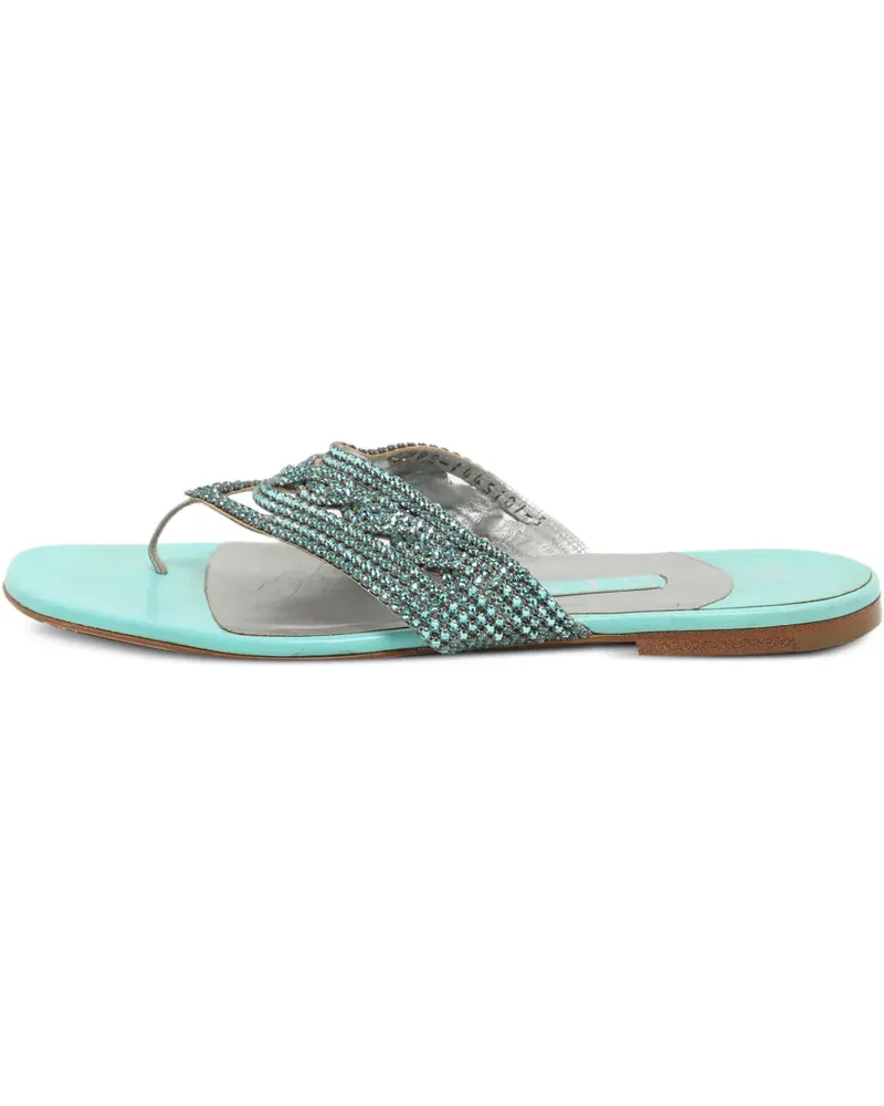 Gina 38 Crystal Tanga Ballerinas - Blau Blau