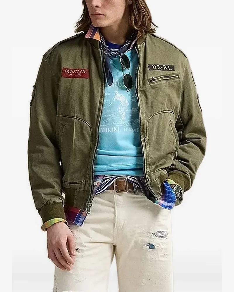 Ralph Lauren Bestickte Bomberjacke - Grün Grün