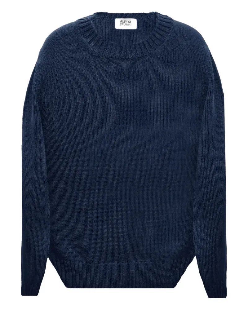 Alpha Studio Pullover mit rundem Ausschnitt - Blau Blau