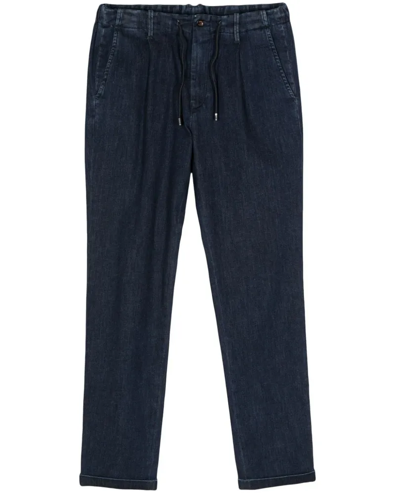 MOORER Wilton Jeans mit Kordelzug - Blau Blau