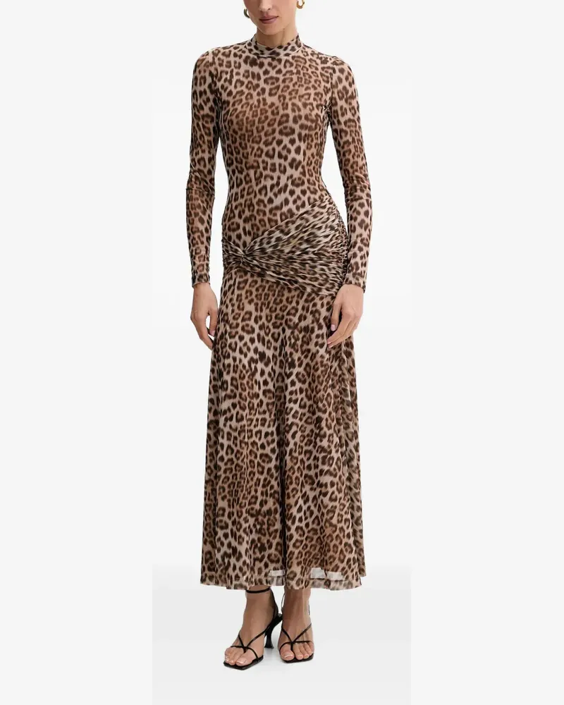 Bardot Midikleid mit Leoparden-Print - Braun Braun