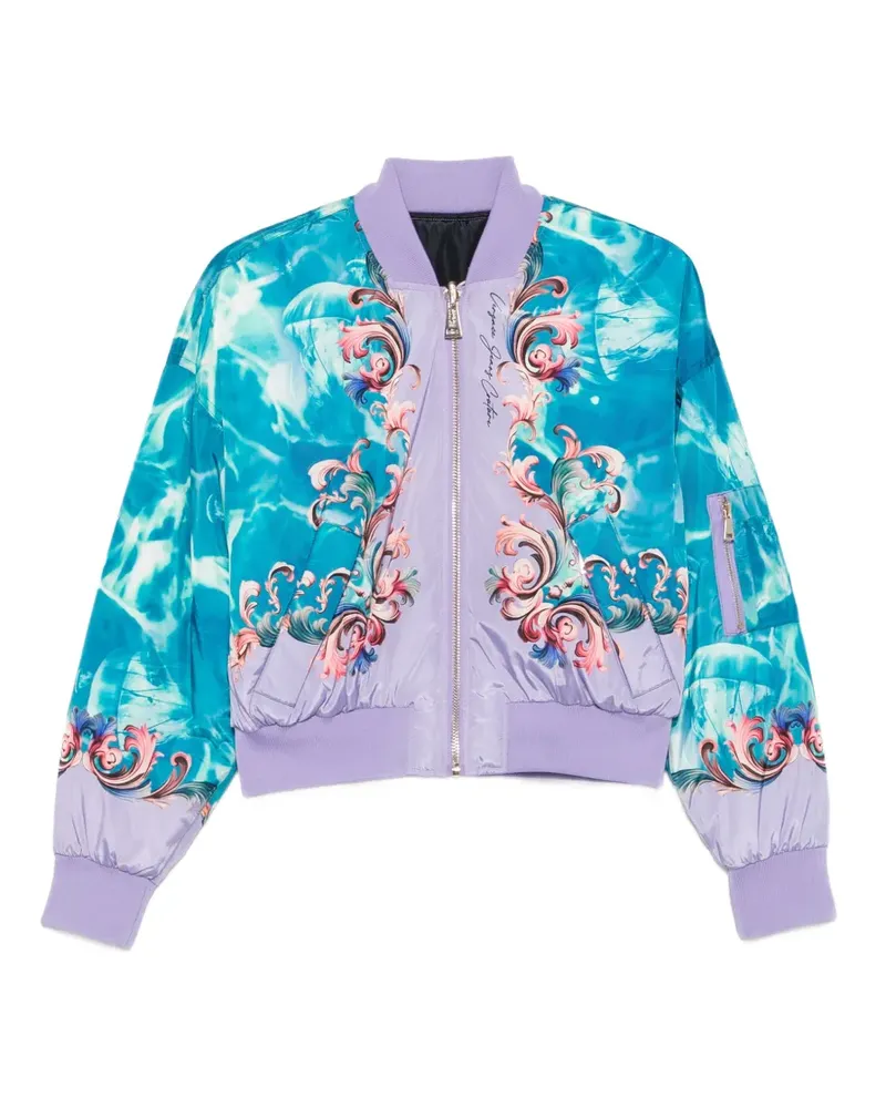 Versace Jeans reversible floral-print bomber jacket - Blau Blau