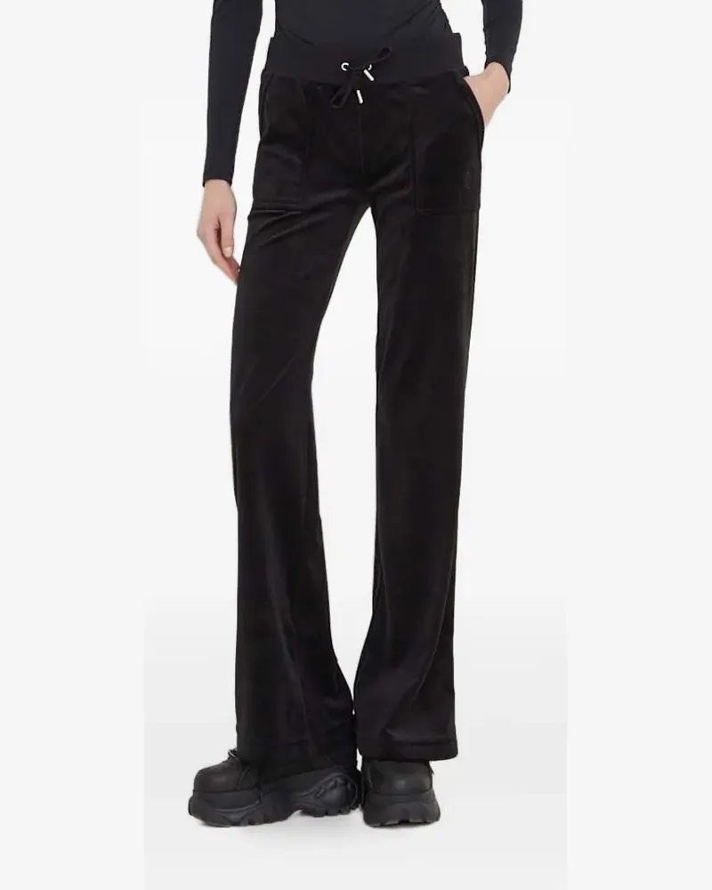 Juicy Couture Hose aus Velours mit Stickerei - Schwarz Schwarz