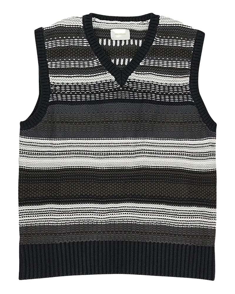 Aimé Leon Dore Stadium striped "Black/White" vest - Schwarz Schwarz