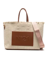 N° 21 Shopper mit Logo-Patch Nude