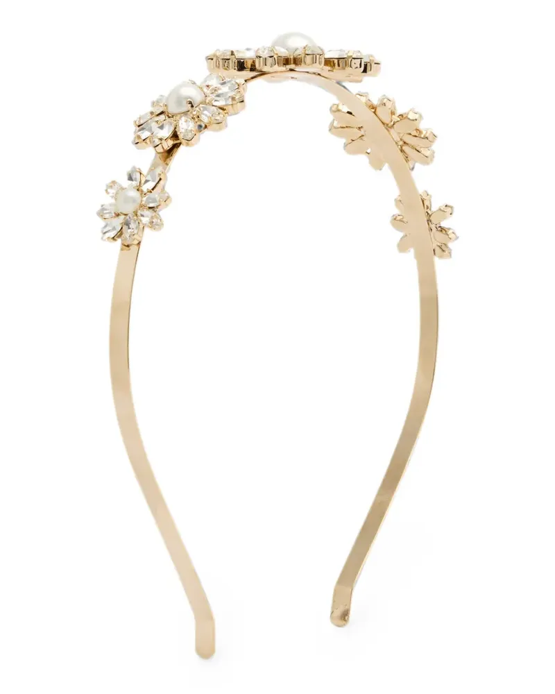 Rosantica Profumo crystal-embellished floral headband - Gold Gold