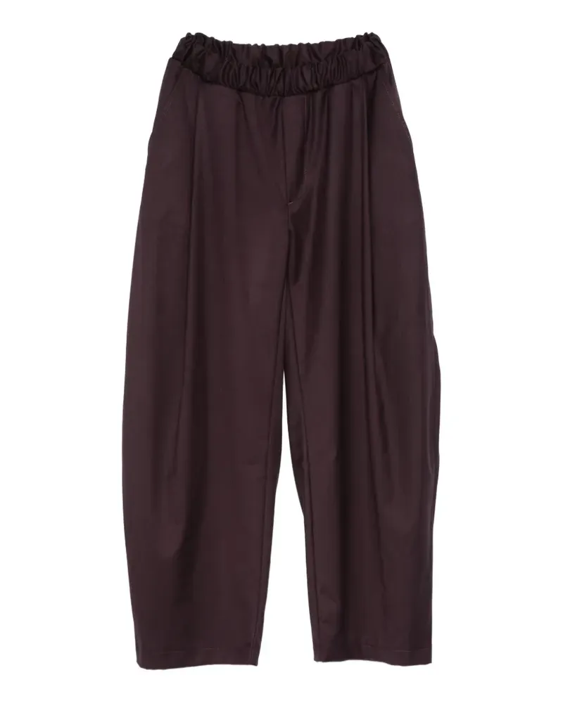 IMPERIAL elasticated-waistband wide-leg trousers - Violett Violett