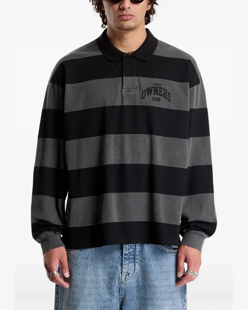 REPRESENT Owners Club horizontal-stripe polo shirt - Schwarz Schwarz