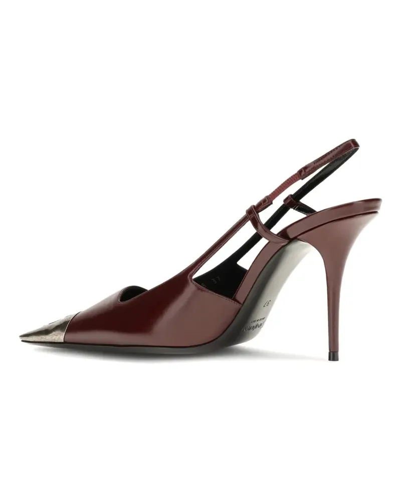 Saint Laurent Jeanne slingback pumps in smooth leather - Rot Rot