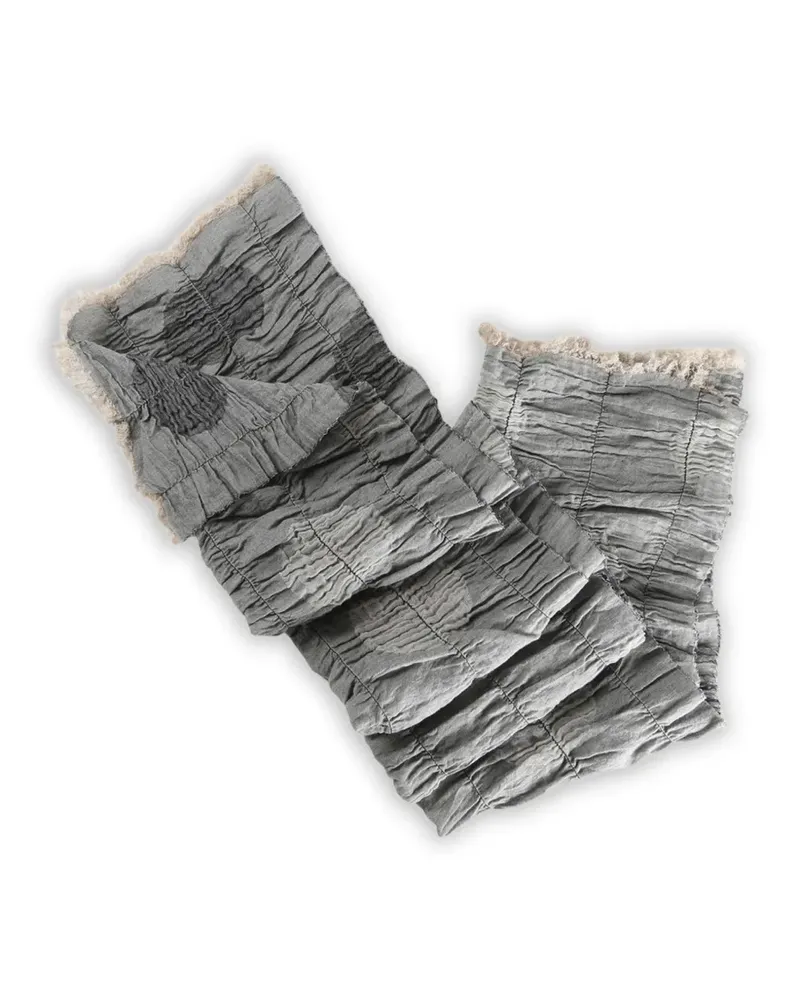 Yohji Yamamoto Strukturierter Schal mit Fransen - Grau Grau