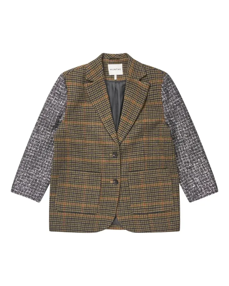 MUNTHE Karierte Jacke mit Pailletten - Braun Braun