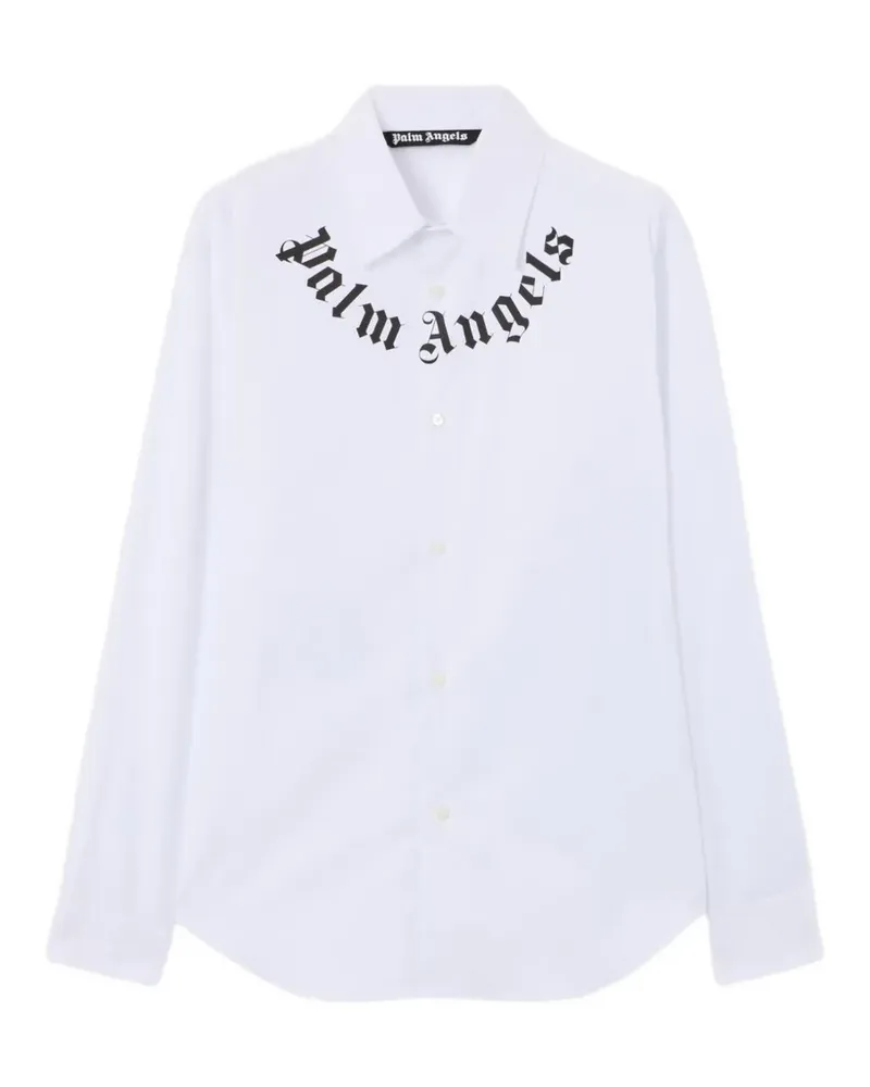 Palm Angels Langärmeliges Hemd mit Logo-Print - Weiß Weiß