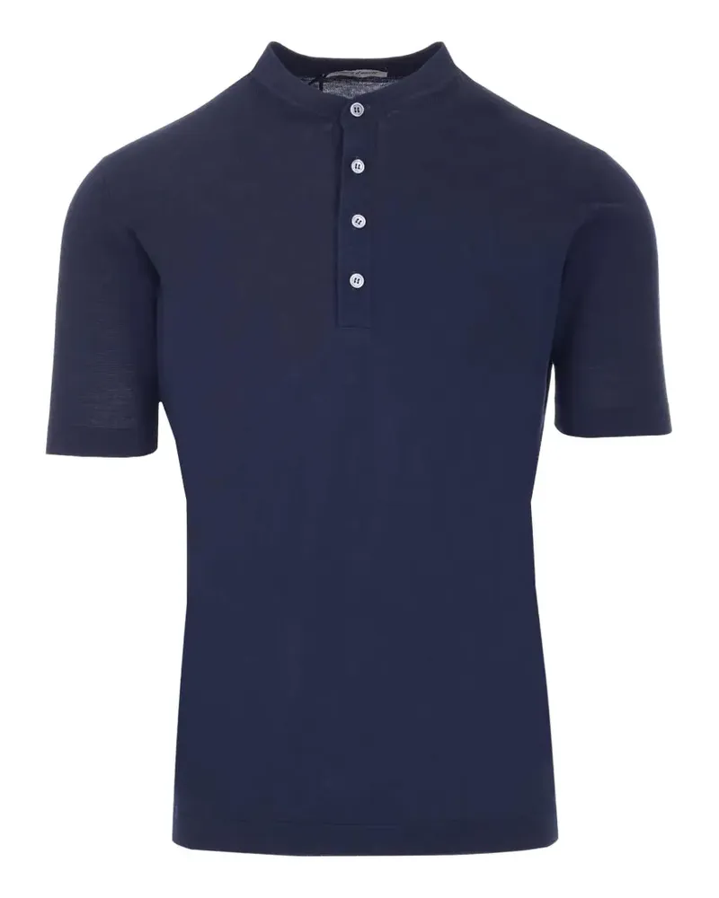 Al Duca D’Aosta 1902 short-sleeve cotton-crepe T-shirt - Blau Blau