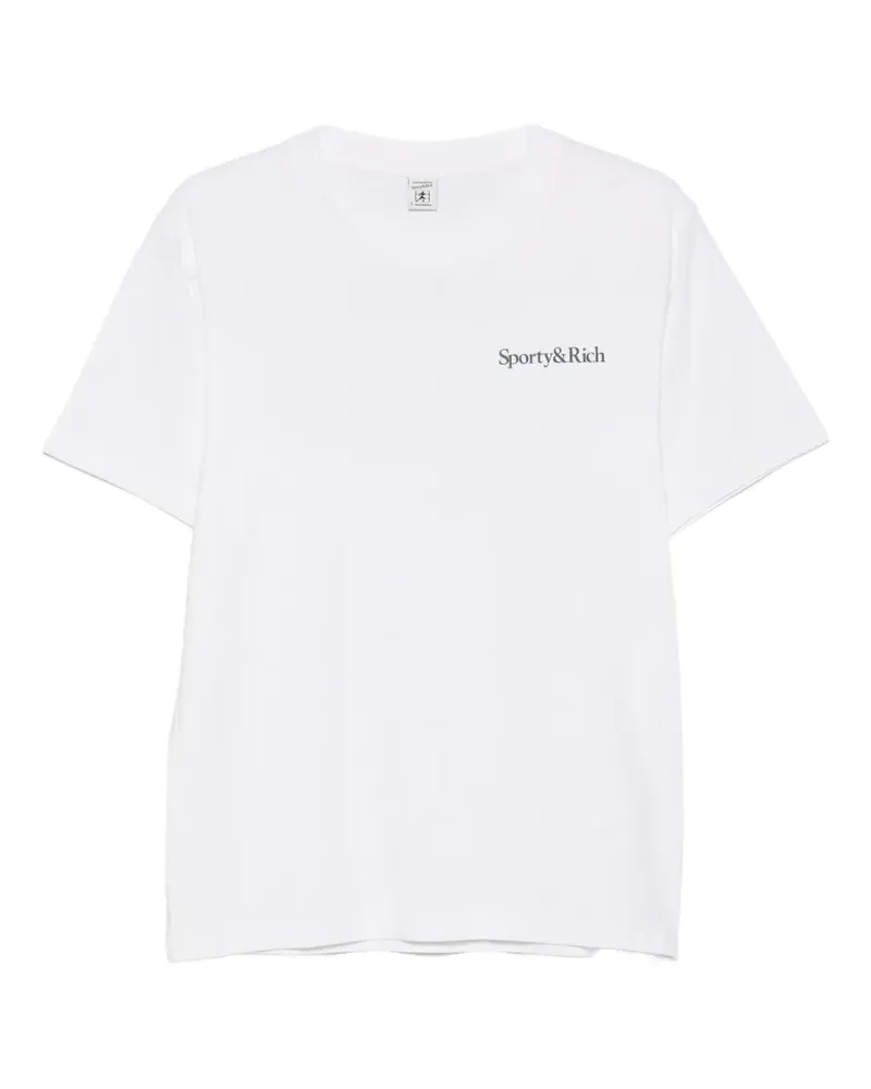 SPORTY & RICH Play Tennis logo-print T-shirt - Weiß Weiß