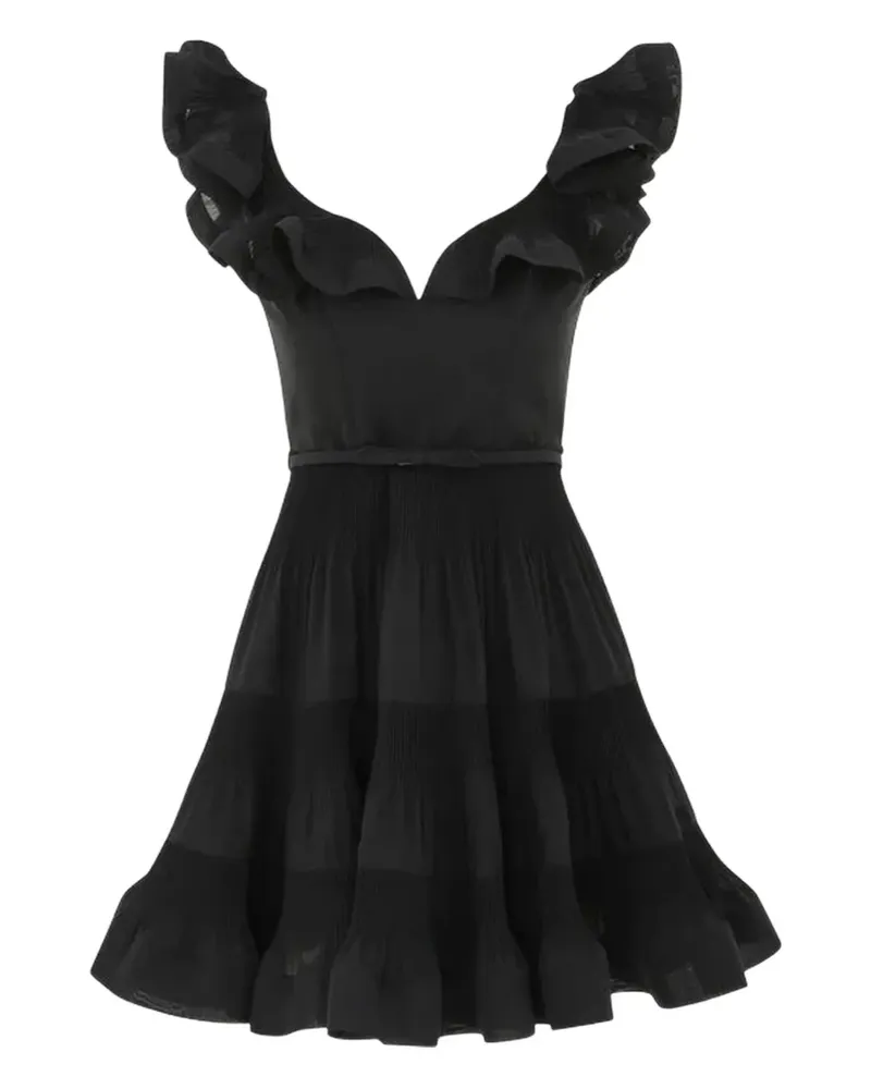 Zimmermann frill-pleated mini dress - Schwarz Schwarz