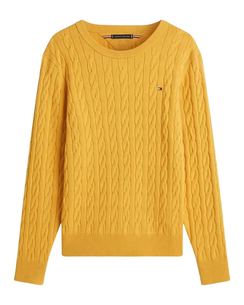 Tommy Hilfiger Pullover mit Zopfmuster - Gelb Gelb