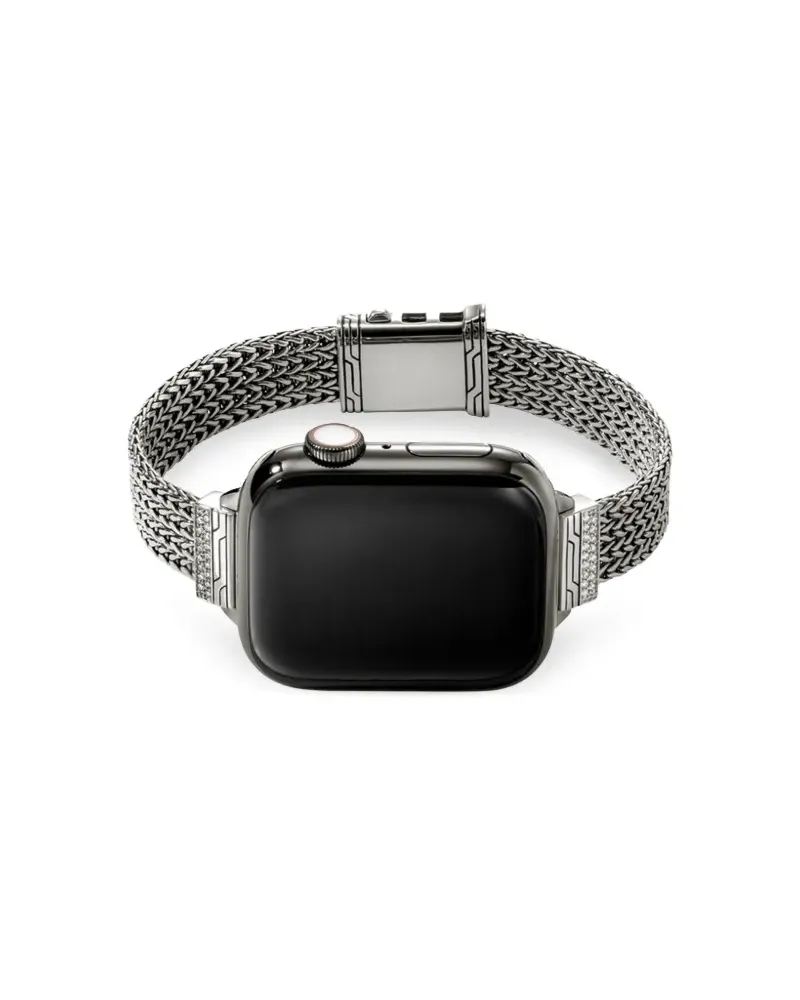 John Hardy Smartwatch-Armband aus Sterlingsilber mit Diamanten 12mm Silber