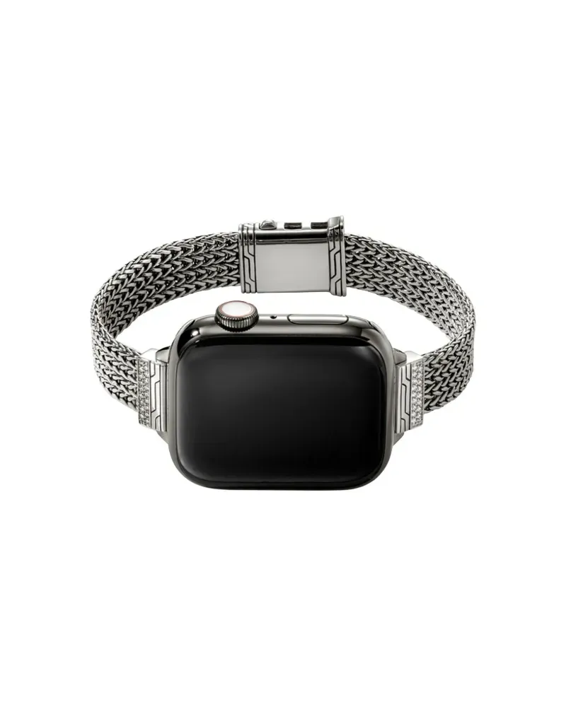 John Hardy Smartwatch-Armband aus Sterlingsilber mit Diamanten 12mm Silber