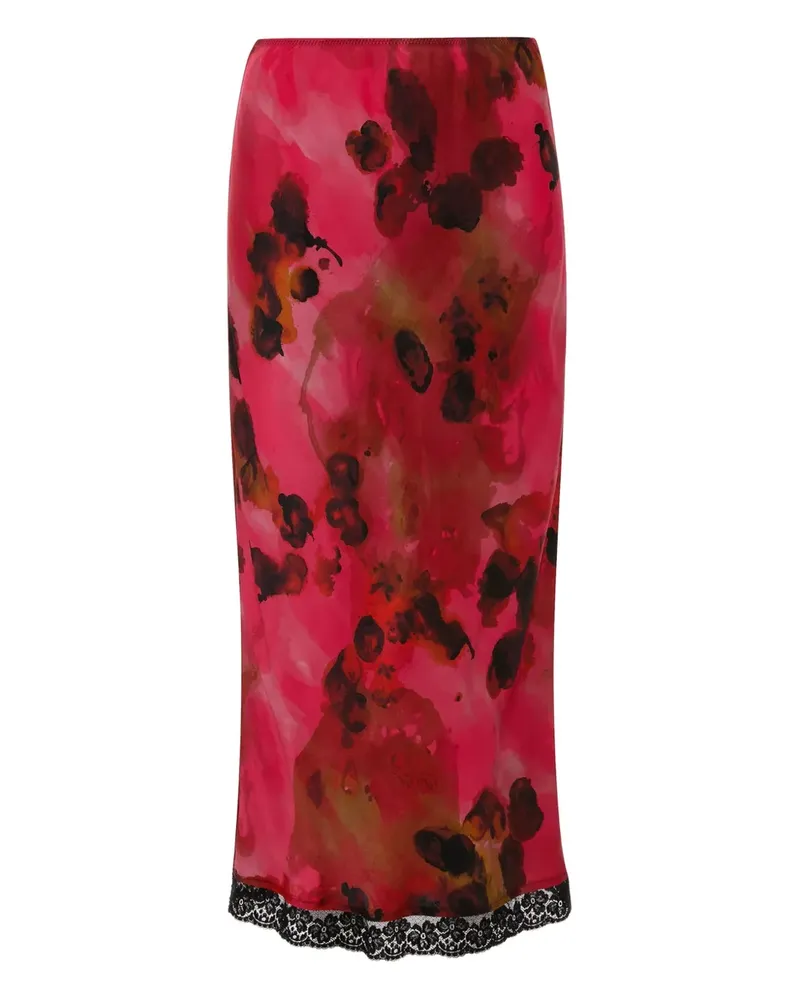 Victoria Beckham Midirock mit Spitzensaum - Rosa Rosa