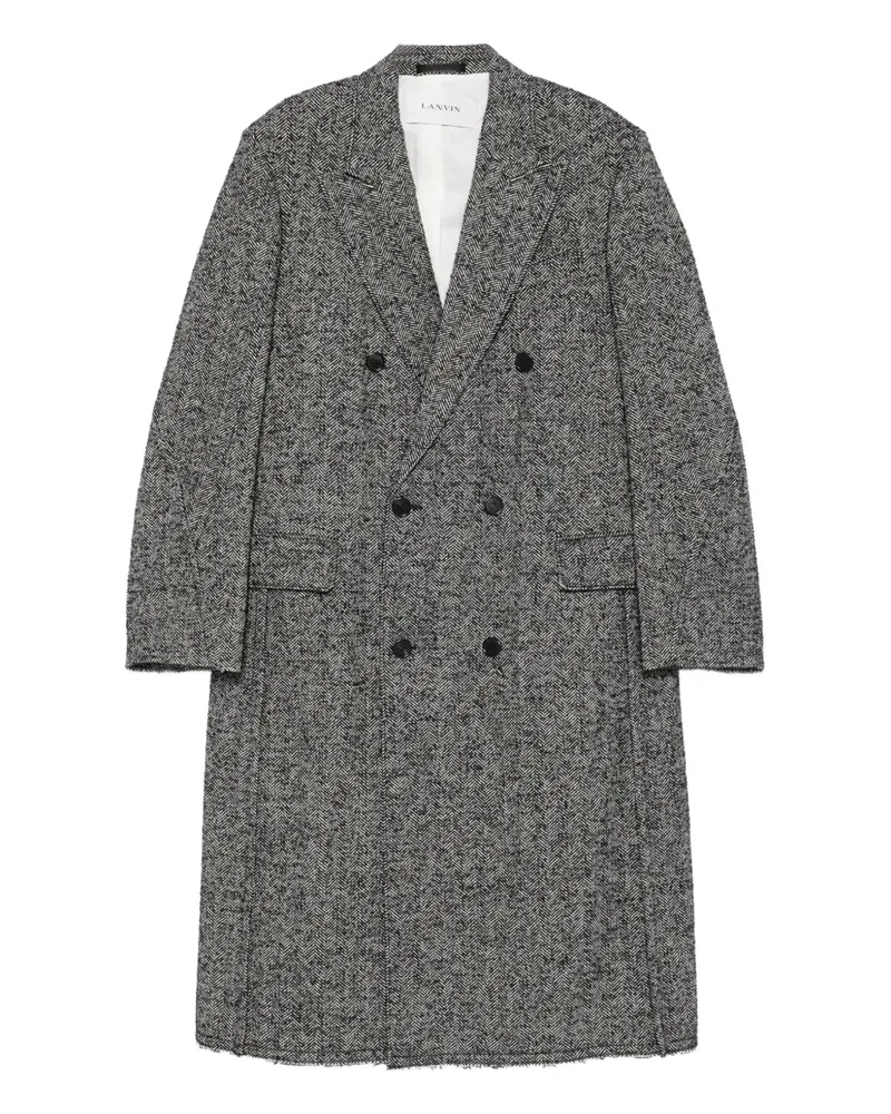 Lanvin Doppelreihiger Mantel - Schwarz Schwarz