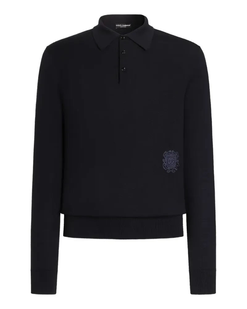 Dolce & Gabbana Poloshirt aus Schurwolle - Schwarz Schwarz