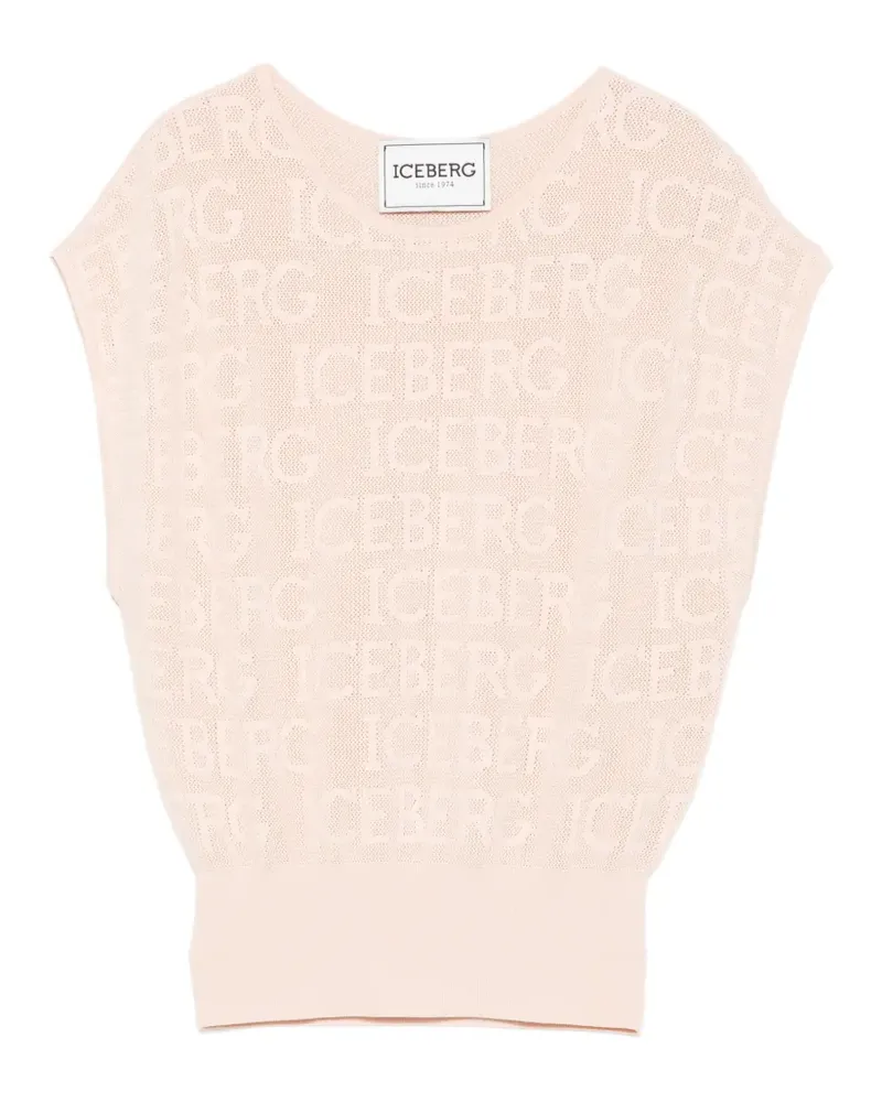 Iceberg Pullunder mit Logo-Muster - Rosa Rosa