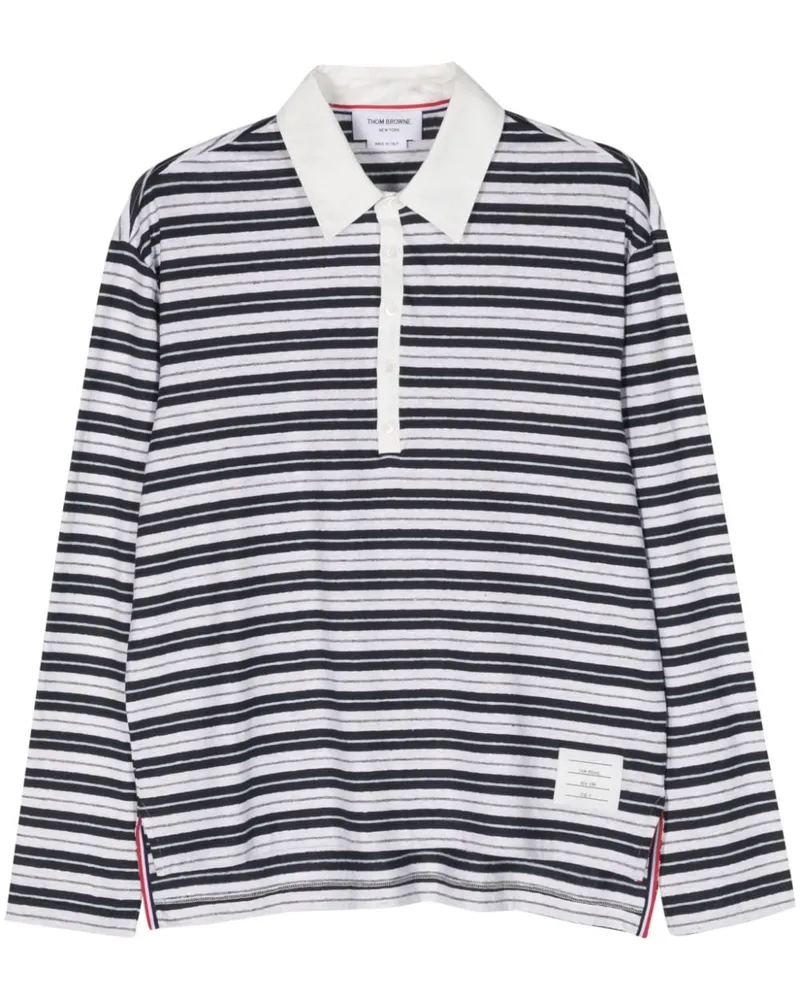 Thom Browne Gestreiftes Poloshirt - Blau Blau