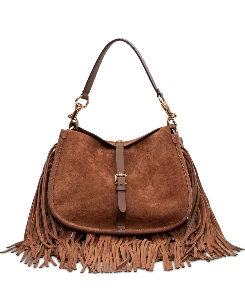Etro medium fringed suede shoulder bag - Braun Braun