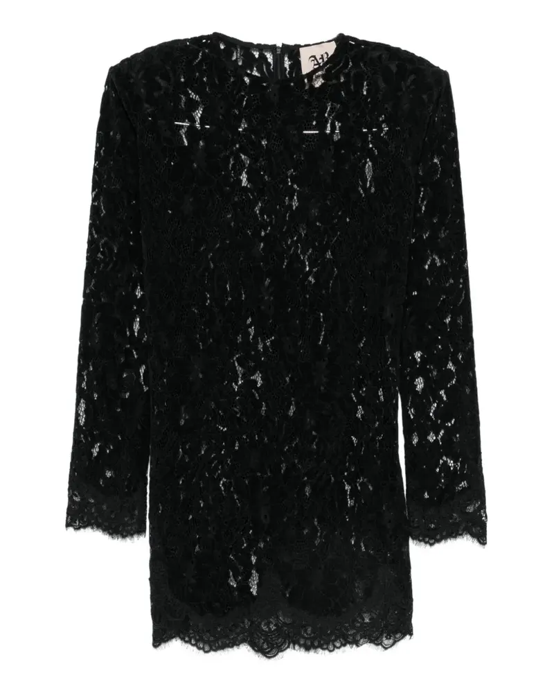 Aniye By lace-overlay belted mini dress - Schwarz Schwarz