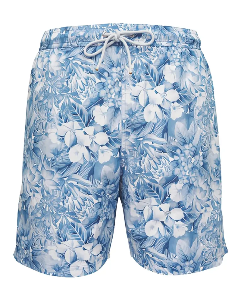 Paul & Shark Badeshorts mit Blumenprint - Blau Blau