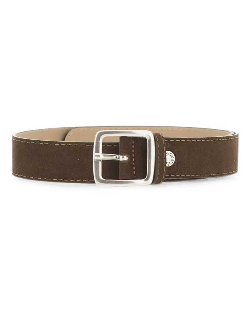Gianni Chiarini suede contrast-stitch belt - Braun Braun