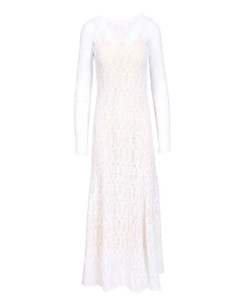 forte_forte long-sleeves lace maxi dress - Weiß Weiß