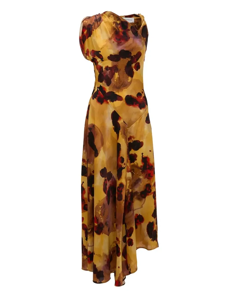 Victoria Beckham Asymmetrisches Kleid mit Blumenprint - Gelb Gelb