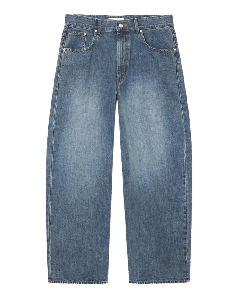 Dunst Relaxed Curved Wide-Leg-Jeans - Blau Blau