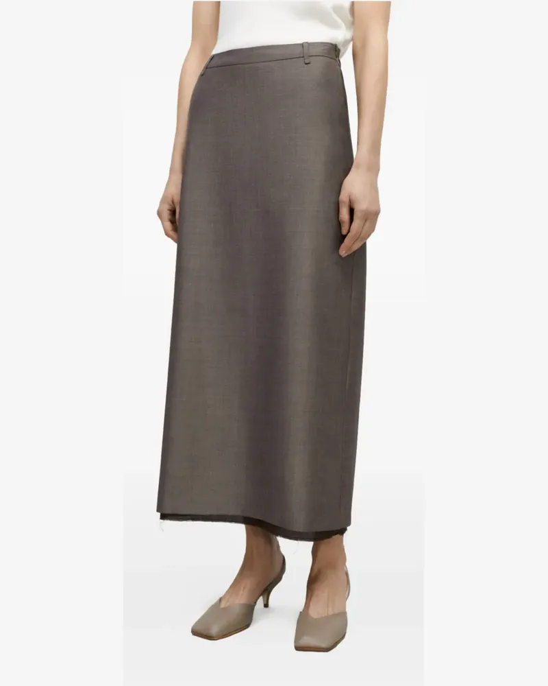 CORDERA frayed maxi skirt - Braun Braun