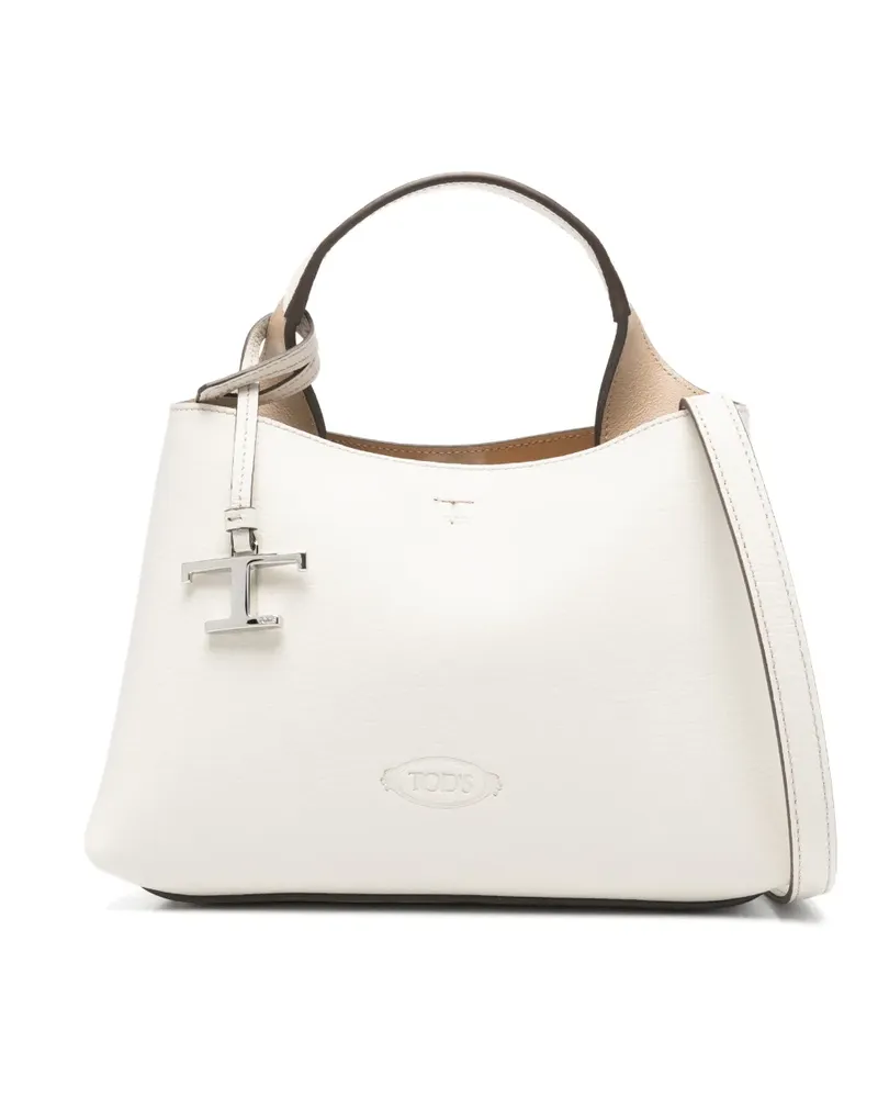 TOD'S micro logo-charm tote bag - Weiß Weiß