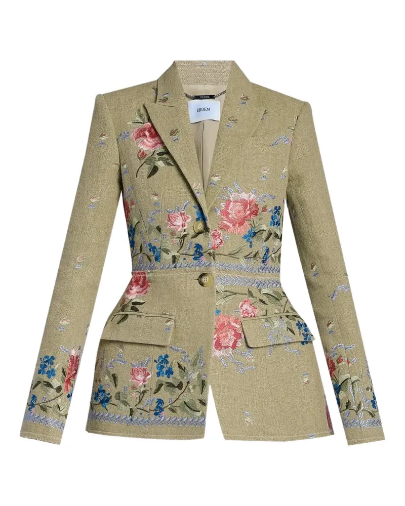 Erdem floral embroidered blazer - Grün Grün