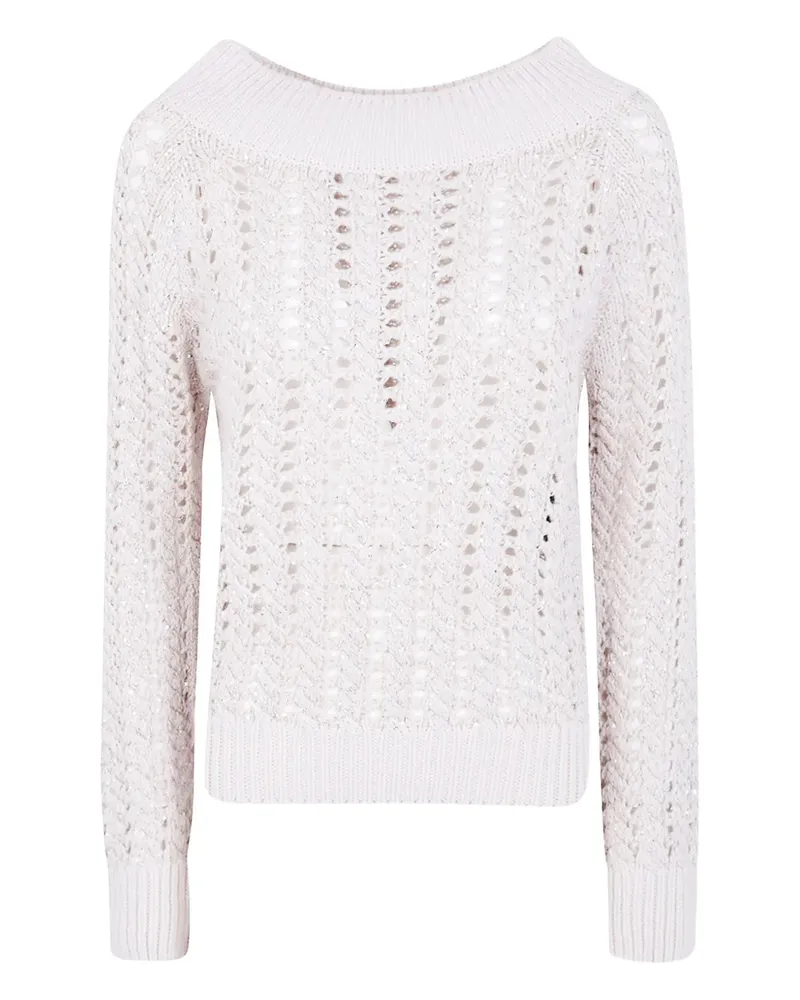 D.EXTERIOR Pullover mit Lochstrickmuster - Weiß Weiß