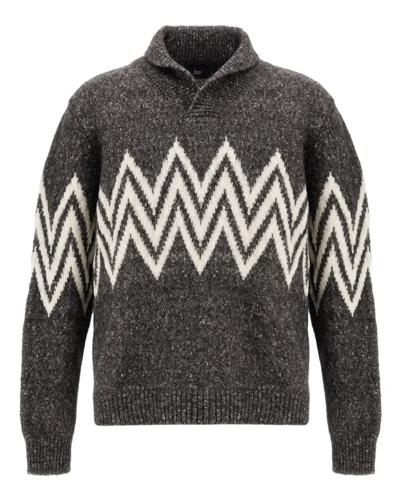 Herno Pullover mit Zickzackmuster - Grau Grau
