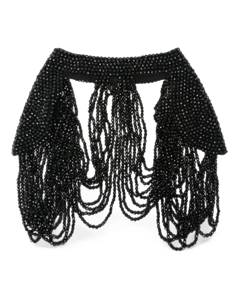 forte_forte bead-embellished draped necklace - Schwarz Schwarz