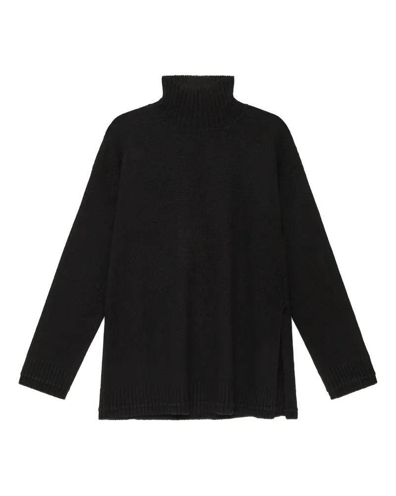 Maliparmi Rollkragenpullover mit seitlichem Schlitz - Schwarz Schwarz