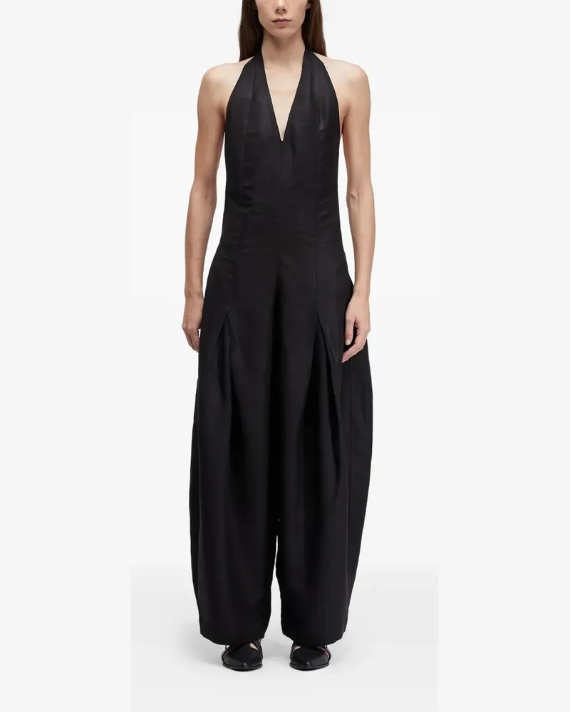 Osklen Neckholder-Jumpsuit aus Leinen - Schwarz Schwarz
