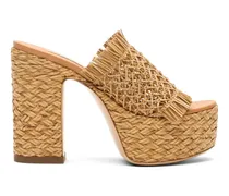 Madagascar Plateau-Pumps mit Fransen - Nude