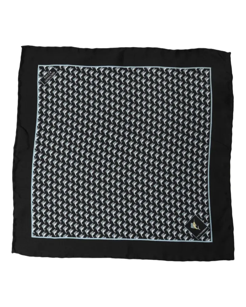 Dolce & Gabbana fish-print silk pocket square - Schwarz Schwarz