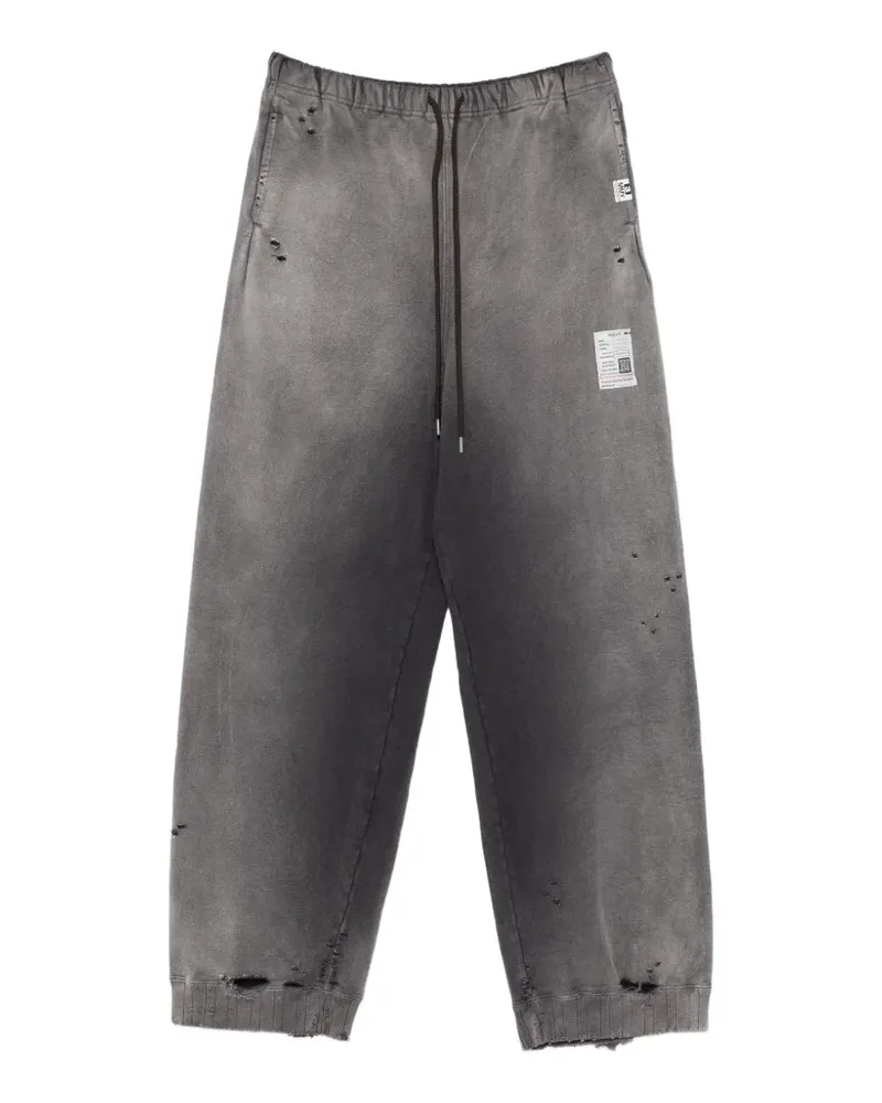 MIHARAYASUHIRO distressed logo-print track pants - Grau Grau